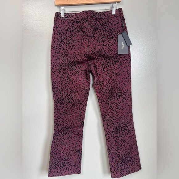 Rag & Bone velvet burgundy cheetah print pants   Hana size 27 new rocker edgy - Picture 13 of 13